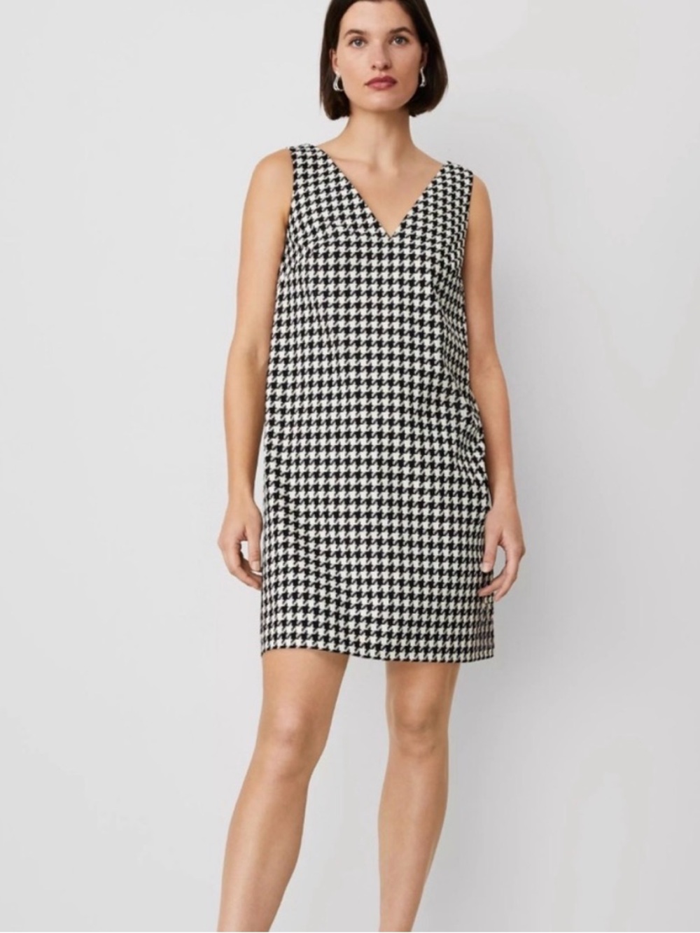 Ann Taylor Black and White Houndstooth Mini Dress - Picture 2 of 7